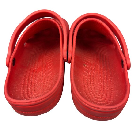 Crocs Classic Clog Unisex 12 Red Mules Lightweight Ventilation Back Strap - Picture 5 of 9